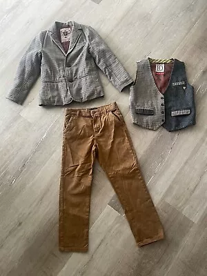 Buy Next Happy Little Chappy Suit Jacket, Waistcoat And Jeans 4-5 And 5-6 Boys Smart • 19.99£
