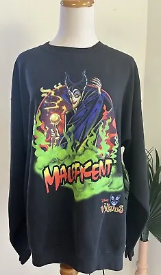 Buy Rare Vintage Mickey Inc Disney Villains Maleficent Sweatshirt Unisex Size L • 96.51£