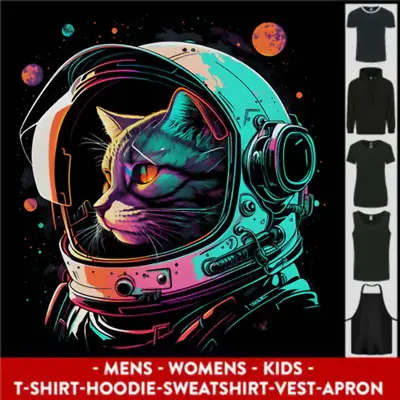 Buy An Astronaut Cat In Outer Space Mens Womens Kids Unisex • 10.99£
