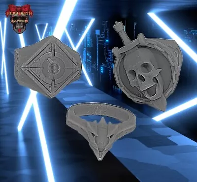Buy Destiny Raid Rings - Set Of 3: Raid Symbol/VoG/KF | Resin 3D Printed | Primed • 15£