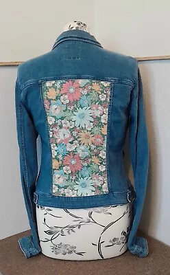 Buy Upcycled Vintage Denim Jacket With Floral Hand Stitched Panels 32  Chest • 29.99£