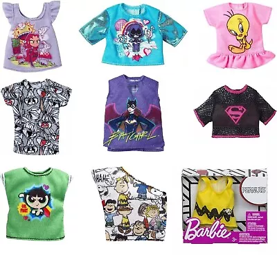 Buy Official Mattel Barbie Doll Outfit Clothes Fancy Dress Girl's Doll Top T-Shirts • 6.99£