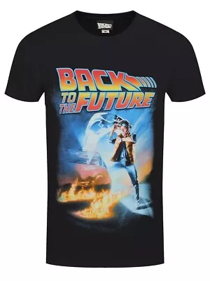 Buy Back To The Future T-Shirt Movie Colour Poster Delorean Official New Black • 13.95£