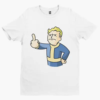 Buy Vault Boy Finger T-Shirt - Cool Gamer Funny Retro Game Comic Arcade Fallout Nerd • 8.39£