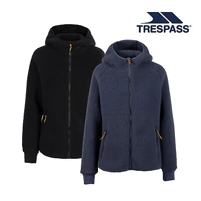 Buy Trespass Womens Hooded Sherpa Fleece Jacket Full Front Zip Pockets Airtrap Reel • 45.99£