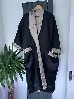 Buy Ladies Oriental Dressing Gown, House Coat, One Size, Black, Dragon Motif  • 22.99£
