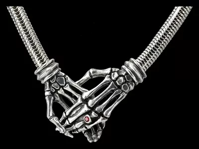 Buy Necklace Skeleton Hands - Take Me With You - Jewellery Chain Gift Gothic • 86.28£