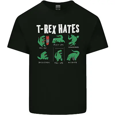 Buy T-Rex Hates Funny Dinosaurs Jurassic Gym Mens Cotton T-Shirt Tee Top • 11.75£