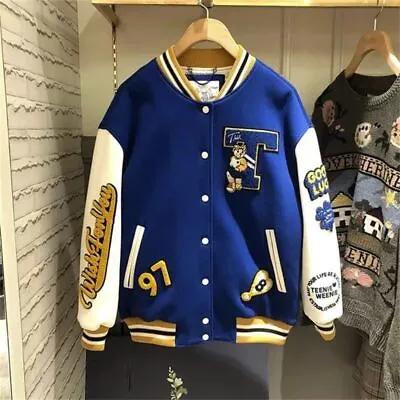 Buy Vintage Baseball Uniform Jacket Letter Embroidery Trendy Brand Hit Color Jackets • 55£