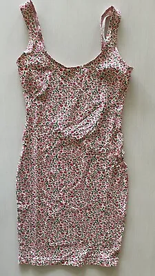 Buy American Apparel Ivory Pink Floral Bodycon Stretch Tank Dress Size S NWOT • 38.43£