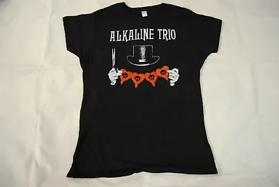 Buy Alkaline Trio Top Hat Heart Skulls Ladies Skinny T Shirt New Official Crimson • 7.99£