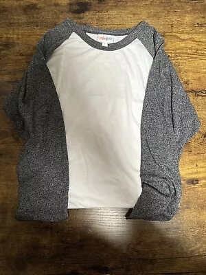 Buy LuLaRoe Raglan 3/4 Sleeve T Shirt Randy Top Small White With Grey Sleeves • 11.36£