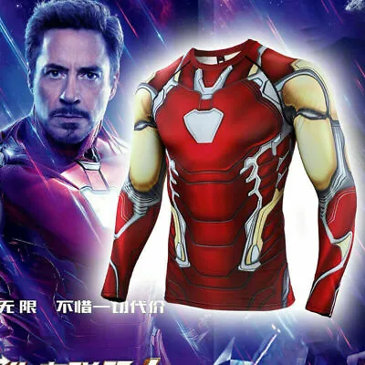Buy Endgame Iron Man T-shirt Cosplay Advanced Tech 3D Superhero Tony Stark T-Shirts • 12.60£