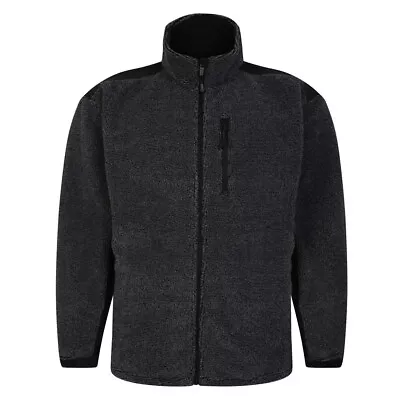 Buy Espionage Mock Collar Men’s Sherpa Fleece Jacket Full-Zip Jacket 2XL-8XL • 66.29£