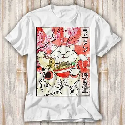Buy Japanese Noodles Maneki Neko Cat Ramen T Shirt Top Tee Unisex 3990 • 6.99£
