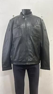Buy Men's Classic Fashion Leather Jacket Black Retro Biker Style Real Lambskin 4259 • 41.65£