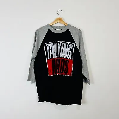 Buy Talking Heads Vintage T Shirt XL UK Black Grey Logo Long Sleeve Band Tour • 150£
