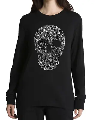 Buy Vans Women's Black Crystal Skull BFF Long Sleeve T-Shirt (VN000KB1BLK) Size S • 19.20£