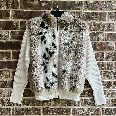 Buy LISA International Womens Jacket Full Zip Faux Fur Knit Size S • 17.04£