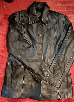 Buy Leather Biker Jacket Coat Goth Punk Grunge 1980's Size 12-14 Pit -Pit 21¼    D1 • 20£