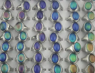 Buy Wholesale Jewelry Lots 50pcs Change Color Mood Ring Women Fashion Silver P Rings • 26.26£