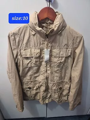 Buy BNWT Ladies Beige  Light Jacket With Hood ,size 10 • 11£