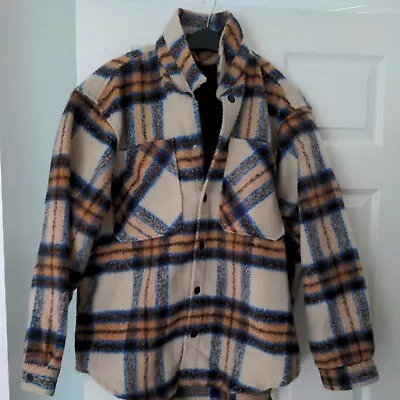 Buy Mens River Island Checked Shacket  With Removable  Hood Size Xl • 15£