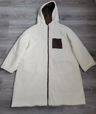 Buy Casual Zip Up Jacket With Pockets Fleece Hoodie Winter Reversible Teddy Coat XXL • 12.95£