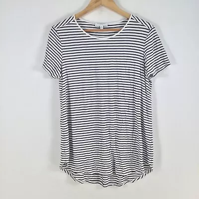Buy Witchery Essentials Womens T Shirt Size M White Navy Striped Short Sleeve 083245 • 12.62£