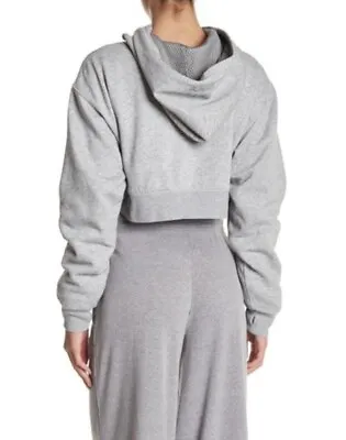 Buy Free People Movement Sweatshirt Hoodie Crop Mesh Lined Thick Heather Gray S NEW • 41.80£