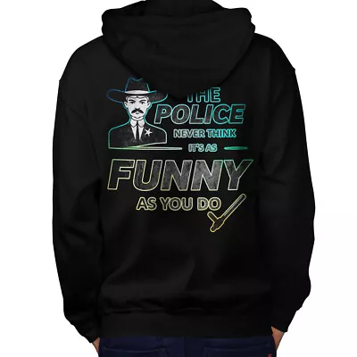 Buy Wellcoda Police Joke Mens Hoodie, Serious Design On The Jumpers Back • 25.99£
