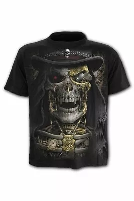 Buy Skull Graphic 3D Printed T-Shirt  - Steam Punck Reaper  • 12.49£