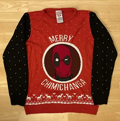 Buy XL 42  Deadpool Merry Chimichanga Ugly Christmas Jumper Sweater Xmas Marvel • 29.99£