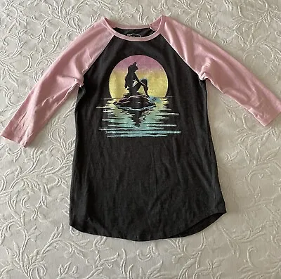 Buy Little Mermaid Shirt Top Disney Little Mermaids Ariel Sunset Ocean Casual S/CH • 9.69£