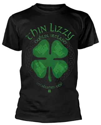 Buy Thin Lizzy Four Leaf Clover Black T-Shirt OFFICIAL • 16.29£