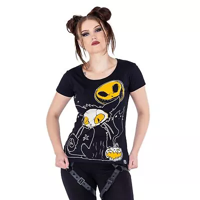 Buy Cupcake Cult Spooky Cat T Shirt Ladies Black/Orange Goth Emo Punk Cat Pumpkin • 17.99£