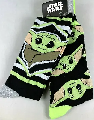Buy Star Wars Mandalorian Grogu 2 Pairs Crew Cut Socks Size 6-12 The Child Baby Yoda • 8.73£