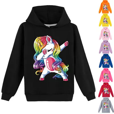 Buy Kids Girls Unicorn Sweatshirt Hoodie Hoody Jumper Pullover Casual Top Xmas Gifts • 11.99£