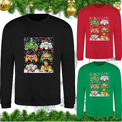 Buy Merry Christmas Gaming Jumper Game Controller Xmas Santa Claus Elf Reindeer Top • 17.99£