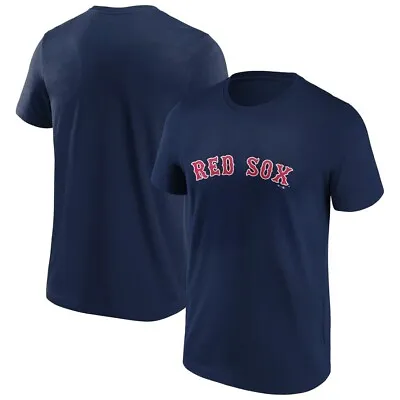Buy Boston Red Sox Majestic Spellout USA T-Shirt Baseball MLB Logo Blue Mens M • 15.90£