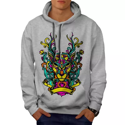 Buy Wellcoda Colorful Beast Fashion Mens Hoodie,  Casual Hooded Sweatshirt • 25.99£