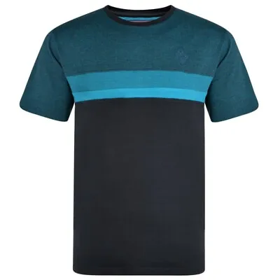 Buy FORGE FBS416 TEAL AND BLACK DOBBY WEAVE  TEE SHIRT  2XL To 8XL • 19.99£