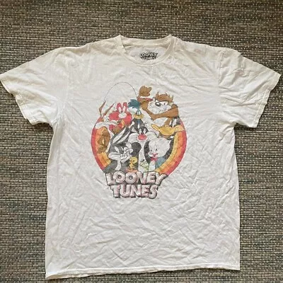 Buy Looney Tunes T Shirt Mens Large White  438 • 9.99£