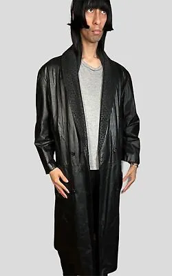 Buy Genuine Leather Jacket Trenchcoat Y2K Matrix Cyber Goth Punk  • 60.81£