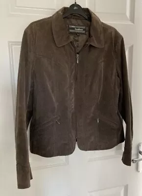 Buy Ladies Brown 100% Suede Leather Jacket Looked After Snd Loved Size 14 • 12£