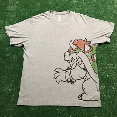 Buy Uniqlo X Super Mario UT Bowser Grey Men's T-Shirt Top - SMALL - New With Tags • 18.61£