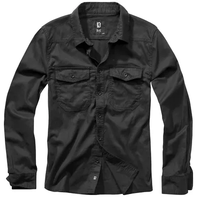 Buy Brandit Flannel Shirt Mens Cotton Breathable Long Sleeve Hiking Casual Black • 47.95£