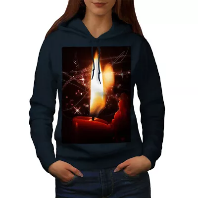 Buy Wellcoda Christmas Candle Womens Hoodie, Romantic Casual Hooded Sweatshirt • 28.99£