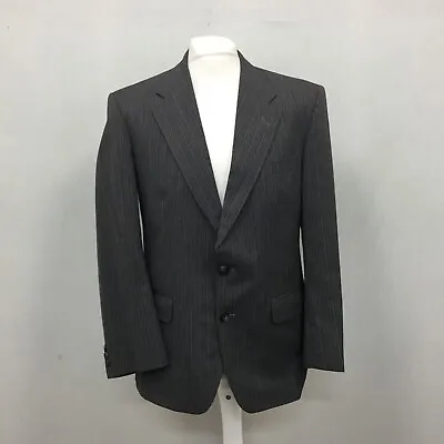 Buy Vintage St.Michael Blazer Jacket Mens Uk 40in Grey Striped Wool Mix • 19.99£