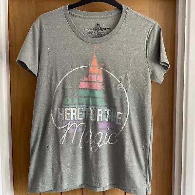 Buy Disney Here For The Magic Grey Womens T Shirts New With Tags Size Medium • 2£